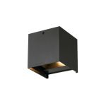 D'Lite Wall Light Elingen Aluminium Black Up & Down 4.9W 480lm - 830 Warm White | IP65 - Light Sensor