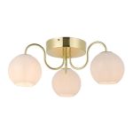 Nordlux Franca Ceiling Light Metal and Glass Brass | 130mm - Suitable for 3x E14